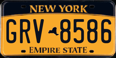 NY license plate GRV8586