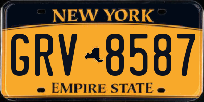 NY license plate GRV8587