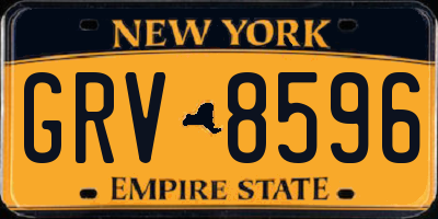 NY license plate GRV8596