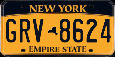 NY license plate GRV8624
