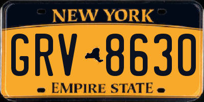 NY license plate GRV8630