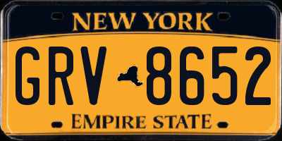 NY license plate GRV8652