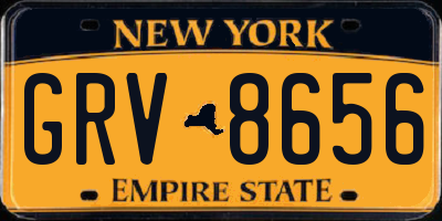 NY license plate GRV8656