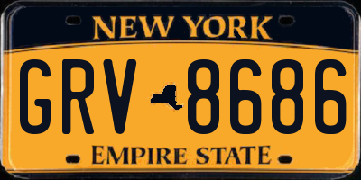 NY license plate GRV8686