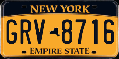 NY license plate GRV8716