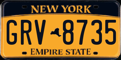 NY license plate GRV8735