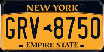 NY license plate GRV8750