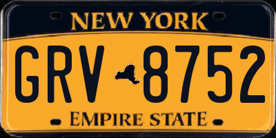 NY license plate GRV8752