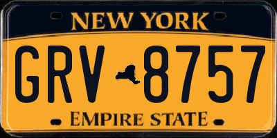 NY license plate GRV8757