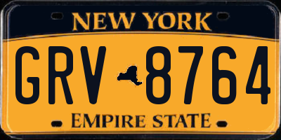 NY license plate GRV8764