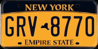 NY license plate GRV8770