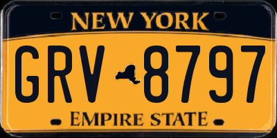NY license plate GRV8797