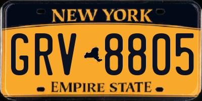 NY license plate GRV8805