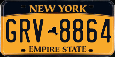 NY license plate GRV8864