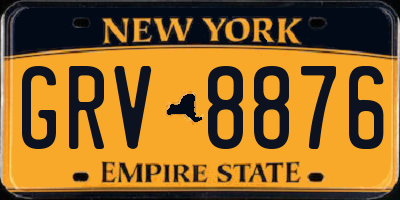 NY license plate GRV8876