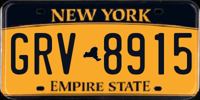 NY license plate GRV8915