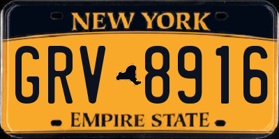 NY license plate GRV8916