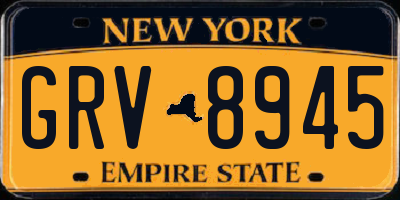 NY license plate GRV8945