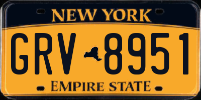 NY license plate GRV8951