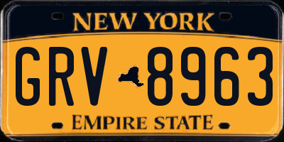 NY license plate GRV8963
