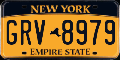 NY license plate GRV8979
