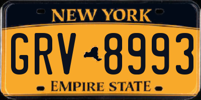 NY license plate GRV8993