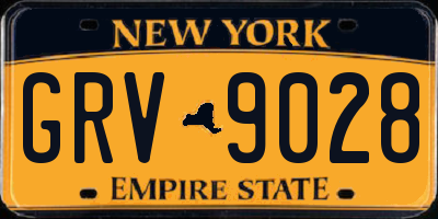 NY license plate GRV9028
