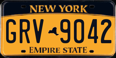 NY license plate GRV9042