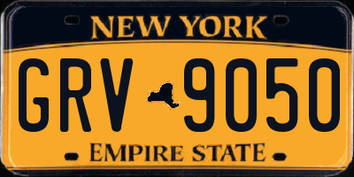 NY license plate GRV9050