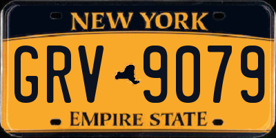 NY license plate GRV9079