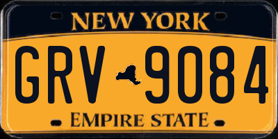 NY license plate GRV9084
