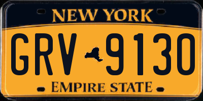 NY license plate GRV9130