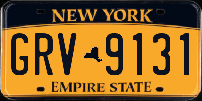 NY license plate GRV9131