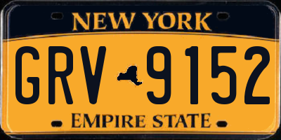 NY license plate GRV9152