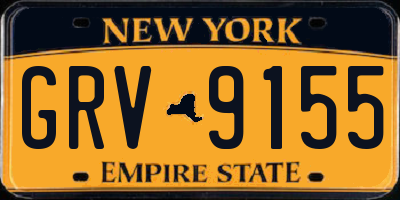 NY license plate GRV9155