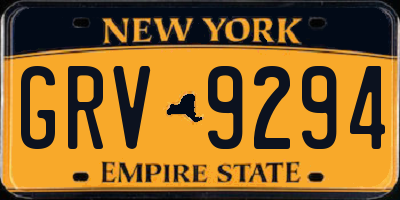 NY license plate GRV9294