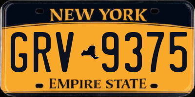 NY license plate GRV9375