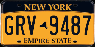 NY license plate GRV9487
