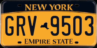 NY license plate GRV9503