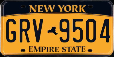 NY license plate GRV9504