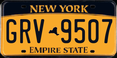 NY license plate GRV9507