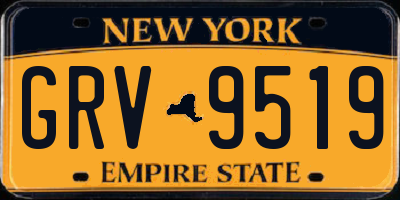 NY license plate GRV9519
