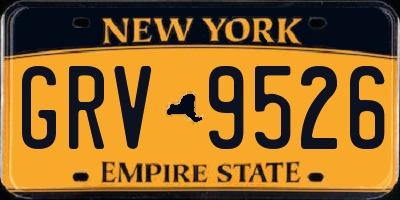 NY license plate GRV9526