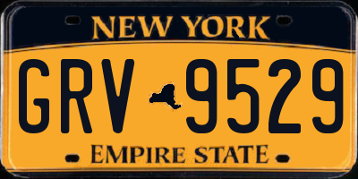 NY license plate GRV9529