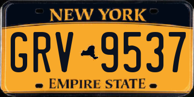 NY license plate GRV9537