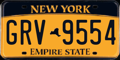 NY license plate GRV9554