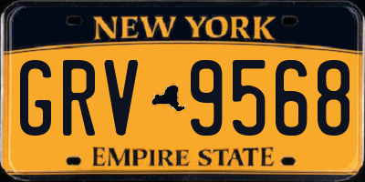 NY license plate GRV9568
