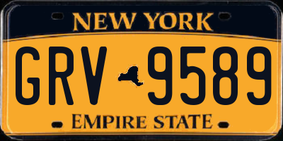 NY license plate GRV9589