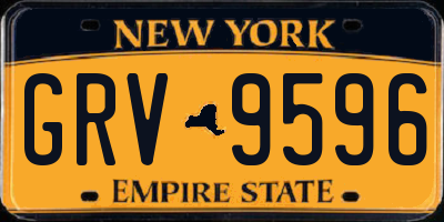 NY license plate GRV9596