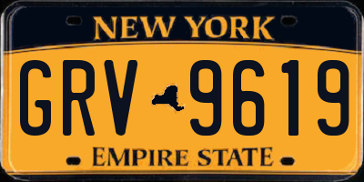 NY license plate GRV9619
